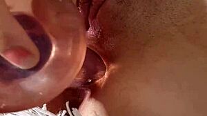 fucking my ass with multiple dildos and gaping masturbation