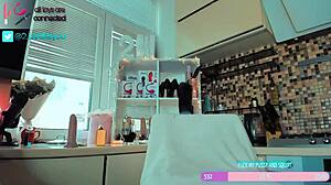 this tattooed bimbo fingers herself on webcam