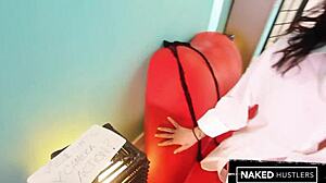 scintillating solo with curly haired brunette taylore skye