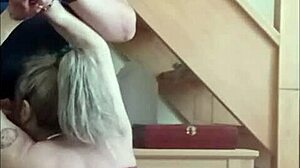 Slave Bent Over For Ice And Blowjob