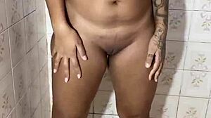 Latina Brunette Caught Peeing and Masturbating on Hidden Cam!