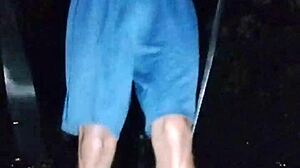 Skinny Athletic Girl Works Out in Park