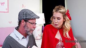 My step granddaughter plays a naughty lil red riding slut for me.