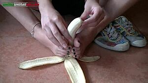 I'd like them to be your balls, footjobs with banana
