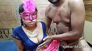 indian couple has clothed sex in saree blouse