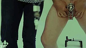 Femdom Mistress Canes Submissive Slave In Cage For Humiliation And Orgasm