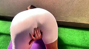 Enormous Stepmother's Boner Caught During Yoga In Fitness Room