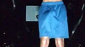 Skinny Athletic Girl Works Out in Park