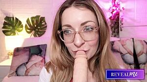 Steamy milf delivers hot dildo sucking on Revealme show