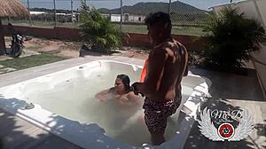 Public Sex in In-Laws Jacuzzi with Lover
