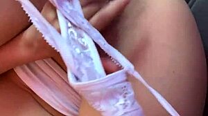 Intimate sexual video of Colombian teacher Alexia masturbating in miniskirt.