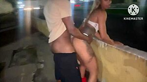 Brazilian wife has amateur sex on street
