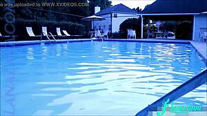 Lana Lava Flashes Big Tits Poolside!