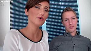 short haired wife rides huge black cock to facial