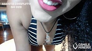 young latina dances naked in hotel bathtub close-up