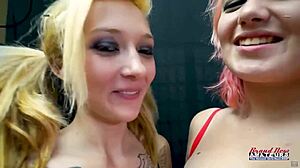 Petite Jackie And Busty Trinity Boldly Masturbate Then Share Cock