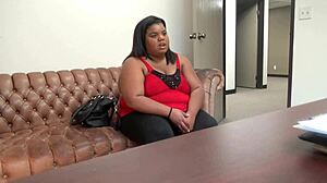 Ebony Peaches In Brutal Anal Casting With Interracial Pain