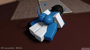 The demon girl rides a monster cock in round 2 sex with follower 13, part 2.