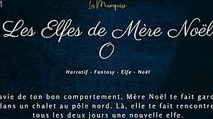 French elves engage in dirty talk during Christmas porn session.