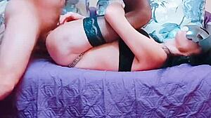 Feeling Deep Pleasure In Stockings On Knees.