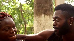 is this footballer fucking a mature woman in africa park after licking her pussy?