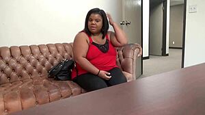 Ebony Peaches In Brutal Anal Casting With Interracial Pain