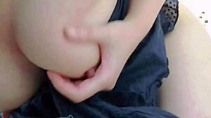 Solo asian amateur masturbates at home in homemade video