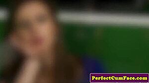 Cumdrenched British Babe Gets Facial With Spoon