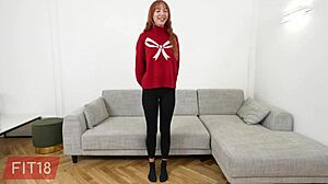 Fit latvian redhead lilly mays in bodysuit casting 😍