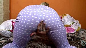 white booty in pyjamas fucked by a huge cock