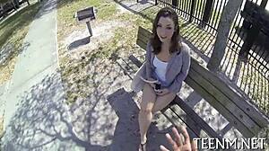 Stuffing Scarlett Sawyer’s Teen 18+ Mouth with Sticky Load