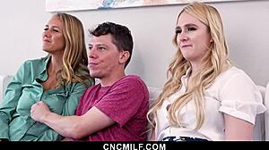 Audrey Madison and Jasmine Daze spoil their stepson with wild action. Taboo fun unfolds!