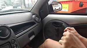 driving uber, neighbor's milf wife pays with delicious blowjob in car