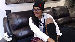 Big Tits Maxine X Tests Sex Toy on Thick Legs and Wet Body