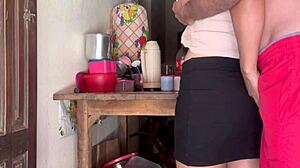 Spying on a married woman filling her pussy with milk during workout session