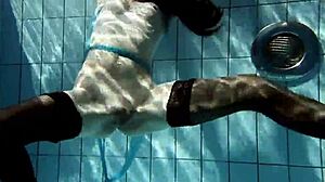 hot hungarian teen petra with big tits and shaved pussy in underwater pool sex