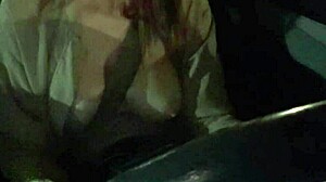 Artemisia love flashing her big tits on a night car ride? Check out the smoking fetish!