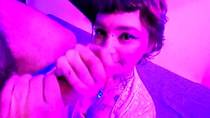 She fucks the lucky guy and fills her mouth with cum