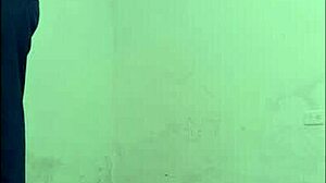 cleaning employee seduced by hospital nurse, puts on condom to fuck her like a slut standing in office hallways