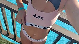 Public play with pussy in pool sexy extreme girl