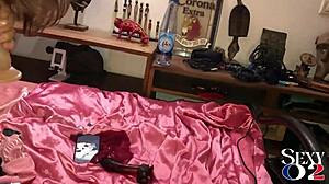 French Amateur in Satin Panties Receives Deepthroat and Spanking