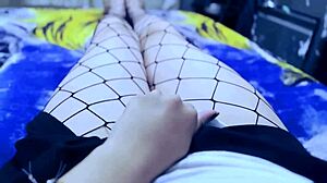 Your latina tranny stepsister accidentally sends video of undressing and masturbating in miniskirt