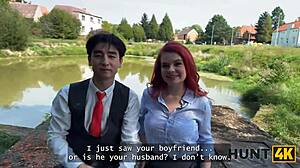 hunt4k redhead teen 18+ seduces producer with natural tits in public