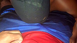 Evangelica Hot Blowjob Under The Table And Cum On Tits!