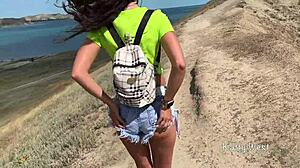 Stranger fucked me in anal in the mountains in public