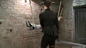 Lesbian Tied Up In Strappado Suspension Vibed