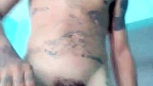 Slim Guy Shows His Good Toy In The Living Room