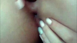 Busty teen amateur fingers shaved cunt closeup, squirts everywhere, oops!