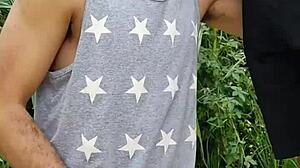 I sucked the farmer in the ration field while his friend filmed