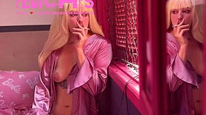 Hot Blonde Smoking Cigarette In Fetish Scene!